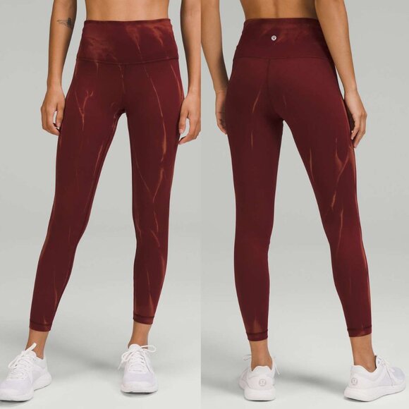 Lululemon Wunder Train High-Rise Legging 25" Size 8 Sun Bleached Wash Red Merlot - Picture 1 of 16